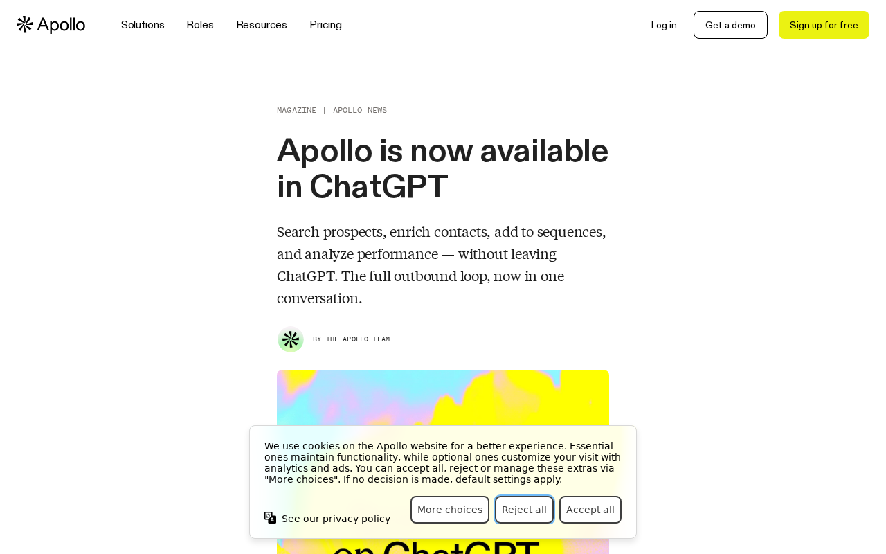 Apollo.io ChatGPT announcement — official Apollo blog