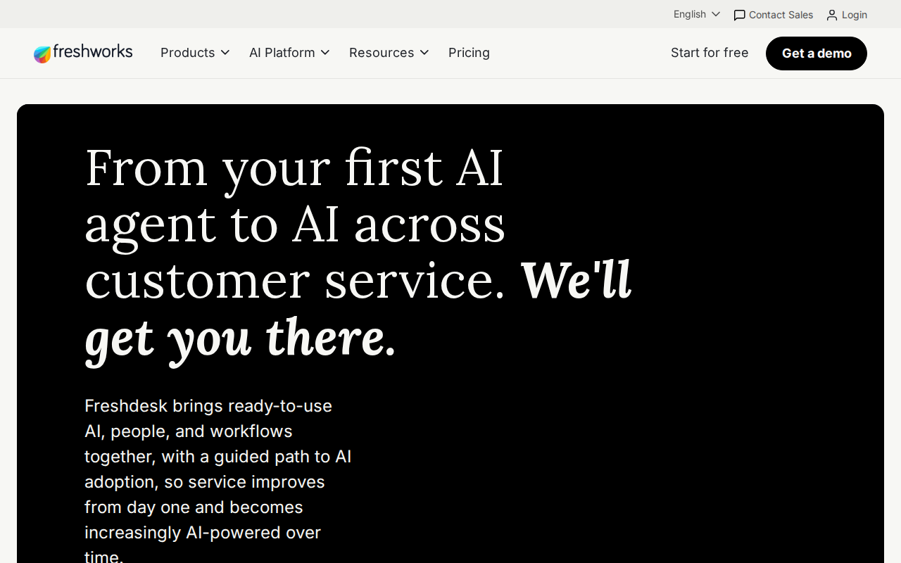 Freshdesk's customer support dashboard