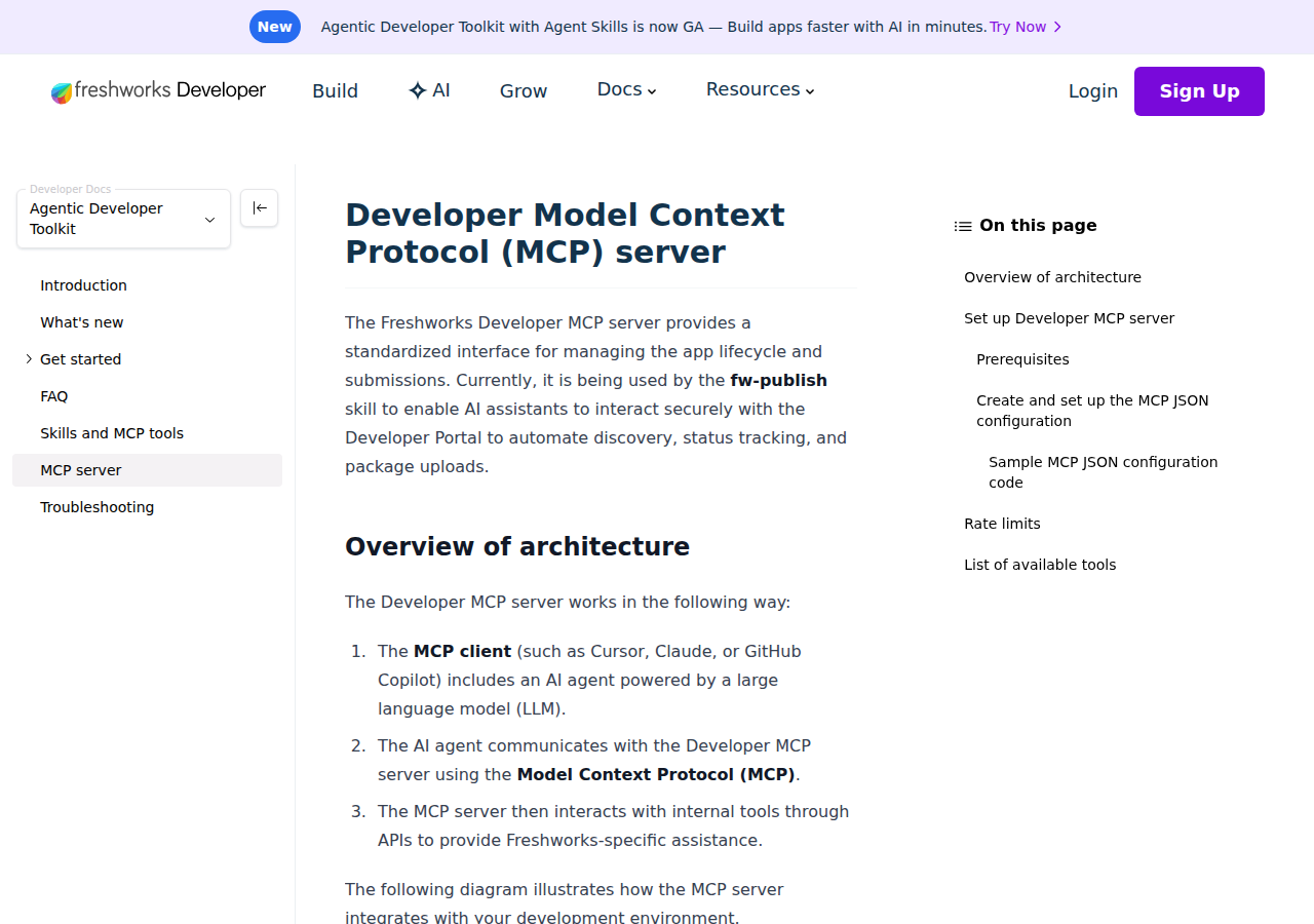 Freshworks Developer MCP server documentation