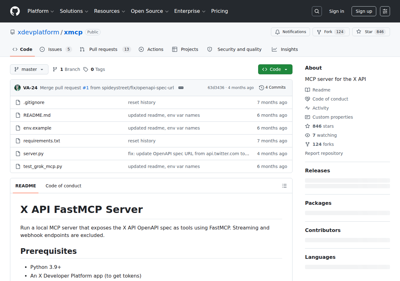 Official xdevplatform/xMCP server on GitHub